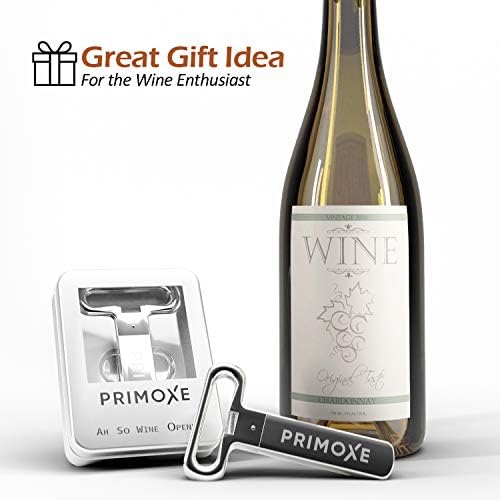 Ah So Two Prong Wine Cork Remover with Bottle Opener - Professional Stainless Steel Puller - Extractor For Opening & Vintage Collecting - for Connoisseurs & Collectors to Uncork