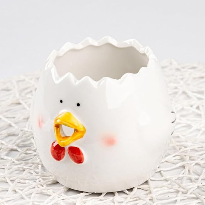 Ceramic Egg Separator Chick Shape Lightweight Kitchen Tool for Yolk and White Separation 4.1X4.1X3.9 Inch