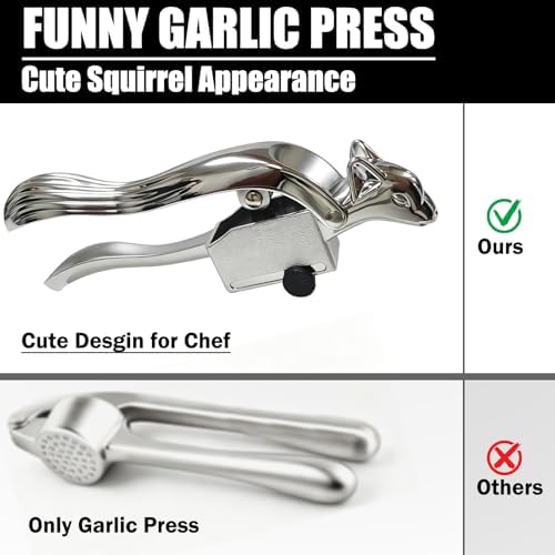 Funny Garlic Press Easy Squeeze & Clean | Ergonomic Handle