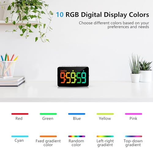 Samshow Rechargeable Digital Kitchen Timer, 2 Packs, Color Change