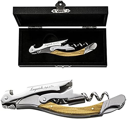 Laguiole Style de Vie Corkscrew, Bottle Opener with Foil Cutter, Olive wood
