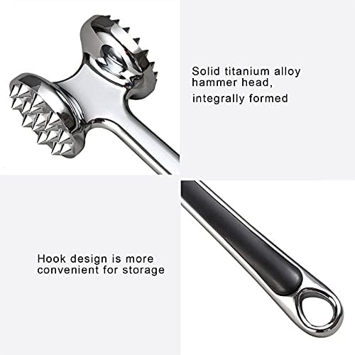 Meech Double-Sided Meat Hammer Meat Tenderizer Machine Beef Meat Tenderizer Hammer Silver Easy to Clean