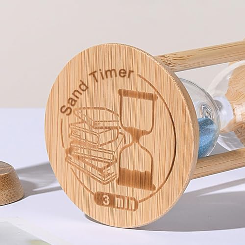 SuLiao Wooden Sand Timer 60 Minute Hourglass, Bamboo Sand Clock, Small Black Sand Watch 60 Min, Reloj De Arena Hour Glass Sandglass for Game Classroom Home Office Decorative