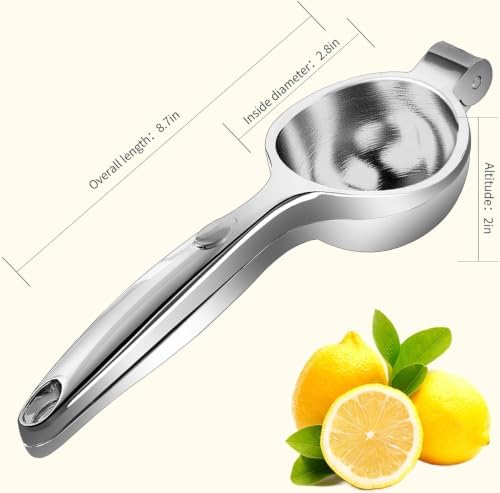 Lemon Squeezer Stainless Steel Large Manual Citrus Press Juicer | Heavy Duty, Solid Metal, Squeezer Bowl, Lime Squeezer