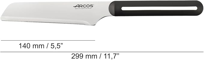 Arcos Chef Knife 6 Inch Stainless Steel. Table Knife for Peeling Fruits and Vegetables. Ergonomic Polypropylene Handle. Suitable for all types of food. Series B-Line. Color Black and White.
