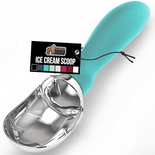 GORILLA GRIP® Heavy Duty Ice Cream Scoop, Professional Scooper, Turquoise