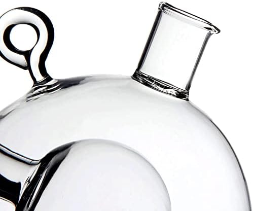 2 in 1 Oil and Vinegar Dispenser Cruet Bottle, Kitchen Supplies Glass Olive Oil and Balsamic Vinegar Cruet Bottle with Cork Stoppers, Hand-blown Glass Jar (Ball Shape)
