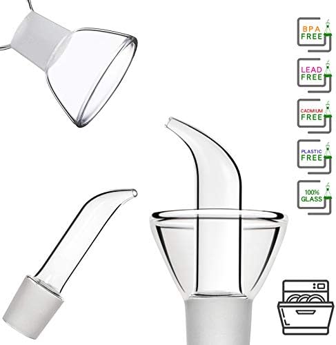 4 oz / 125 ml No Funnel Needed Olive Oil & Vinegar Dispenser Glass Cruet Decanter for Kitchen,Lab glassware seal handicraft Keeps Oil Fresh Longer