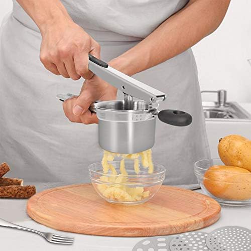 Generic AMAZINGCATS Stainless Steel Potato Ricer, Potato Masher, Potato Press with Anti-Slide Handle, Baby Food Potato Ricer, Ricer Kitchen Tool for Vegetable and Fruit.
