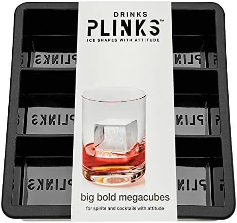 DRINKSPLINKS Large Ice Mold Makes 2x2x2 Inch Cubes. Giant Silicone Tray.