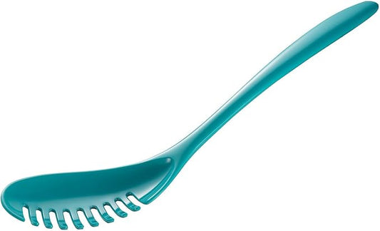Gourmac 12-Inch Melamine Pasta Server Spaghetti Fork & Strainer, Turquoise