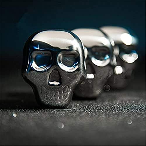 Stainless Steel Skull Shaped Whiskey Stones Set Reusable Chilling Rocks Ice Stones Gift for Whiskey Lovers