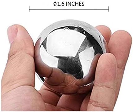 Stainless Steel Whiskey Stones, Beverage Chilling Rocks, Reusable Stainless Steel ice Balls with Sphere Ice Ball Tray. Total Set of 7