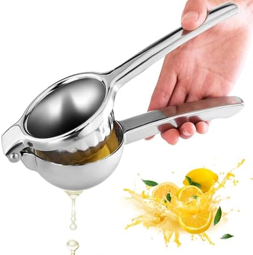 Lemon Squeezer Stainless Steel,Manual Citrus Juice Press Squeezer for Lemons Orange and Limes,Handheld Citrus Squeezer Squeeze Out as Much Juice as Possible (1PC)