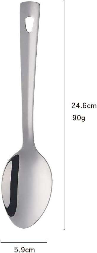 6 Pcs Silver Small Serving Spoon, Stainless Steel Titanium Plated Serving Spoons Set Mirror Finish for Elegant Buffet Banquet Party Holiday Dinner serving, Dishwasher Safe(9.7 inches/24.6cm)