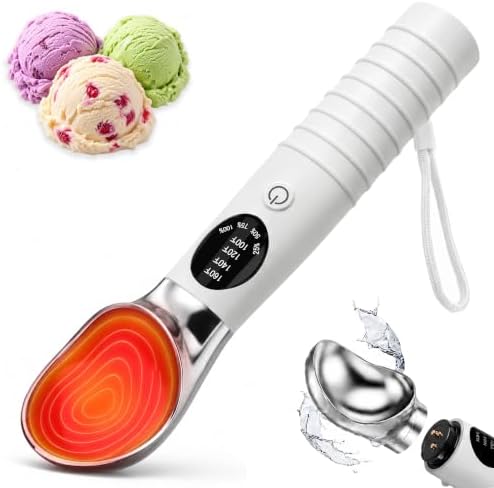 Heated Ice Cream Scoop with Removable Dishwasher Safe Head