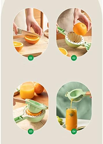 Citrus Squeezer, Metal Manual Juicer Lemon Squeezer with Wooden Handle, Hand Citrus Juicer Kitchen Tool(White)