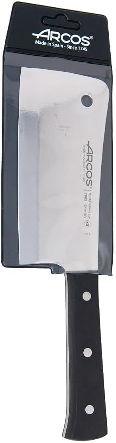 Arcos Cleaver Knife 6 Inch Nitrum Stainless Steel and 160 mm blade. 477 gr. Professional Knife for Boning. Ergonomic Polyoxymethylene POM Handle. Series Universal. Color Black
