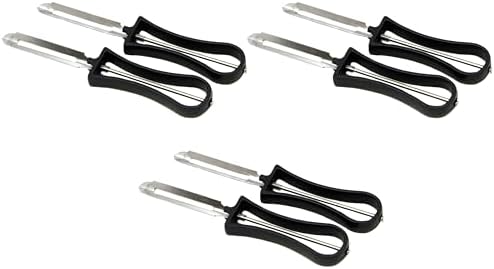 Chef Craft Classic Stainless Steel Blade Vegetable Peeler, 6 inches in length 2 piece set, Black (Pack of 3)