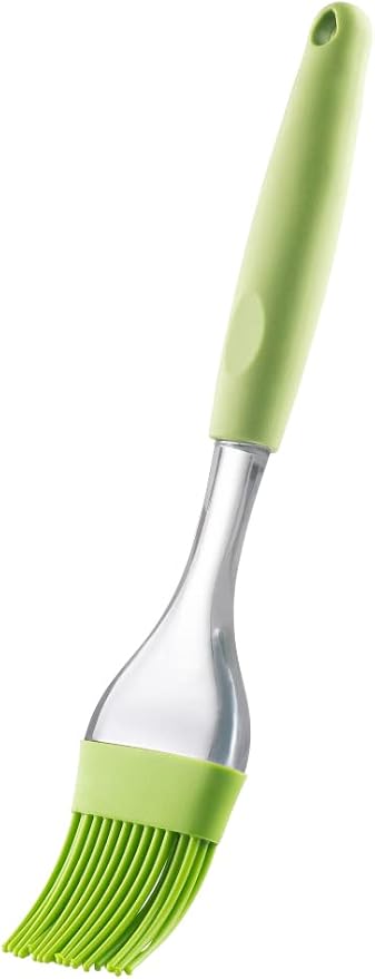 Millvado Silicone Basting Brush: Heat Resistant Cooking Brush for Oil and Sauce - Flexible Food Brush - Dishwasher Safe Basting Brush for Cooking – Green Silicone Pastry Brush/BBQ Brushes for Sauce