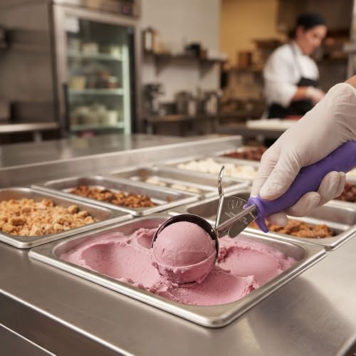 TrueCraftware- 3/4 oz Portion Scoop #40 Stainless Steel with Triangle Orchid Handle- Ice Cream Scoop Cookie Scoop for Cookie Dough Batter