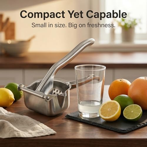 Hand Juicer Squeezer, Heavy Duty Stainless Steel Manual Citrus Juicer Press, for Lime Orange Grapefruit Tangerine, Easy Clean & Dishwasher Safe