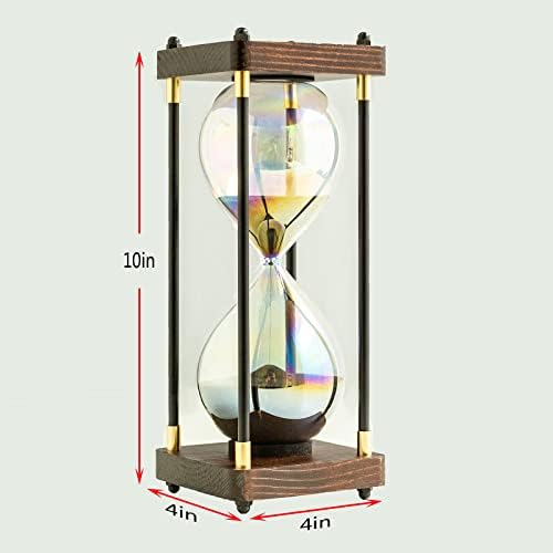 Rainbow Hourglass Timer,60 Minutes Sand Timers,Hour Glass with Sand Timer for Gift,Hourglass Decor for Home, Desk,Office, Wedding Decor (Black)