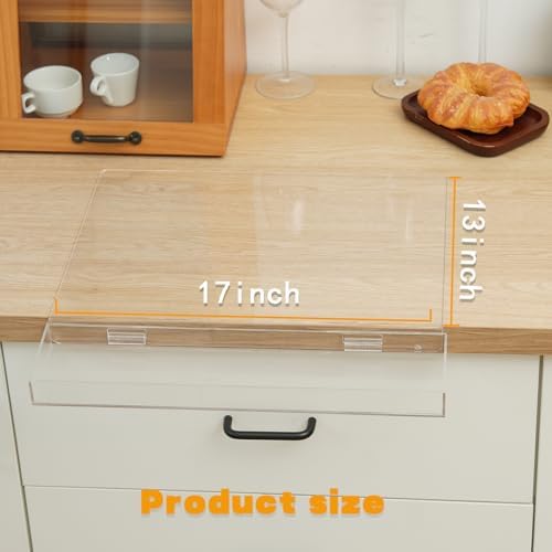Acrylic Cutting Board with Waste container and Counter Lip,17x13 Inch