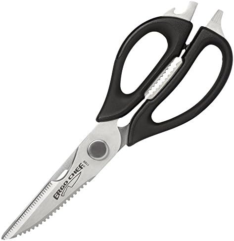 Ergo Chef All-Purpose Come-Apart Kitchen Shears for Poultry, Fish, Vegetables, Herb Stripper, Bottle Opener (Black)