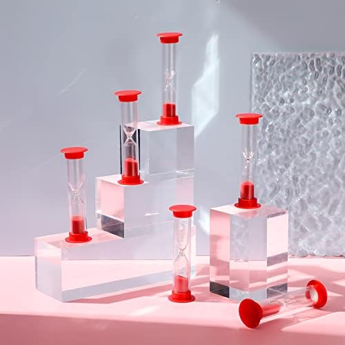 Geelin 40 Pcs 1 Minute Sand Timer for Kids Classroom Hourglass, Red