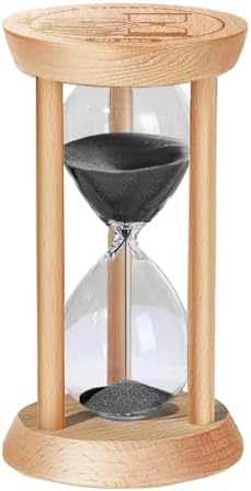 SuLiao Wooden Sand Timer 30 Second, Wood 30 Sec Black Hourglass, Small Watch Timer, Sand Clock, Hour Glass Sandglass for Home, Reloj De Arena, Office, Decorative, Game, Classroom