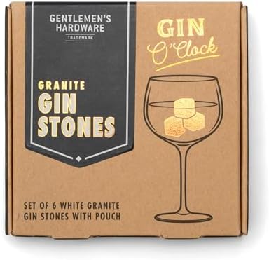 Gentlemen's Hardware Cube-Shaped Gin Stones, Granite, White, Set of 6