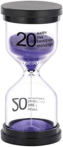 SuLiao 20 Minute Sand Timer Hourglass：Colorful Small Purple Sand Clock 20Min, Plastic Sandglass for Kids, Games, Decorative, Classroom, Kitchen, Toothbrush Timer