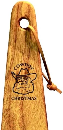 COWBOY SPATULA - Mesquite Wood Spatula, Handmade in Texas, Made in USA, Perfect for cast iron cookware, steel cookware, nonstick cookware - Personalization Optional (Christmas - Cowboy Christmas)