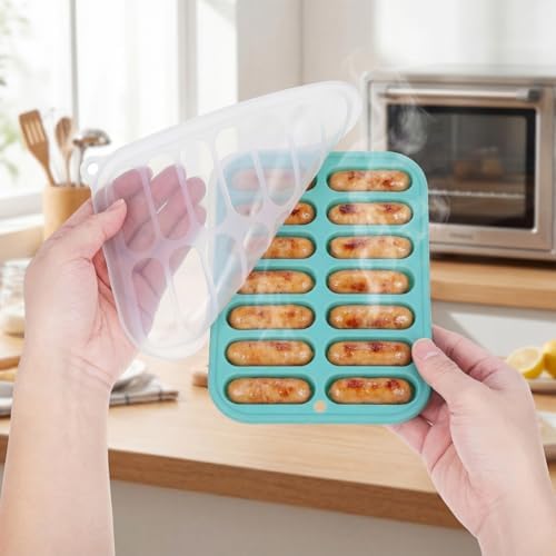 Cabilock Silicone Ice Stick Tray for Water Bottles, Mini Ice Cube Mold with Easy Release Design for Freezer, Drinks, Coffee, Cocktails and Summer Beverages, Green