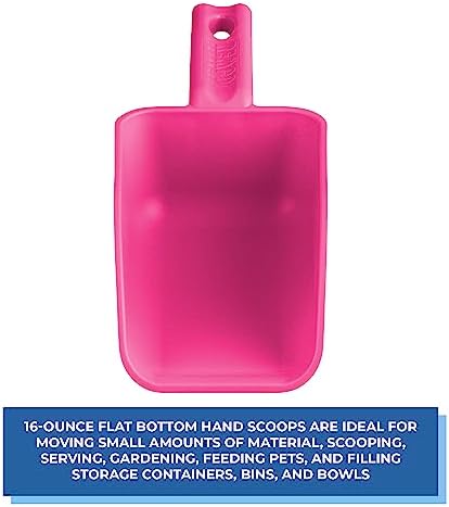 Vikan Remco 63001 Color-Coded Plastic Hand Scoop - BPA-Free Food-Safe Kitchen Utensils, Restaurant and Food Service Supplies, 16 oz, Pink