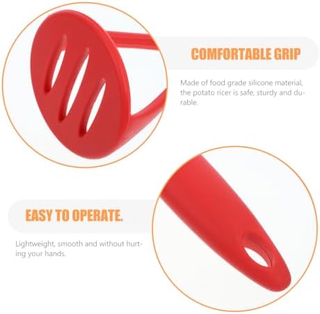 Hemoton Potato Ricer 10.43 Inch Stainless Steel Food Pressing Tool with Comfortable Grip for Easy Mashing of Vegetables and Fruits Kitchen Gadget