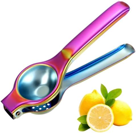 uxcell Metal Lemon Squeezer, Stainless Steel Citrus Fruit Juicer Handheld Lemon Juicer Squeezer Manual Press Professional Hand Kitchen Tool for Lemon Citrus Juicing, Colorful
