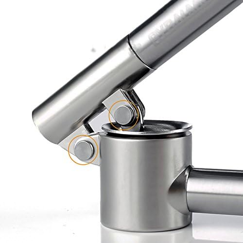 Stainless Steel Garlic Press Extended Handle Heavy Duty Garlic Mincer and Crusher Manual Kitchen Tool