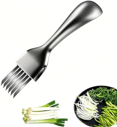 Stainless Steel Green Onion Slicer Cutter with Solid Handle for Garlic