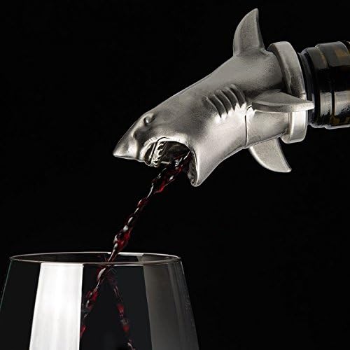 Stainless Steel Shark Wine Aerator Pourer - Deluxe Decanter Spout for Robust Red and White Wine - Pour Amore Bottle Pourer/Stopper & Air Diffuser by Chris's Stuff