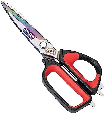 LIVINGO 9.5" Titanium Coated Kitchen Shears Heavy Duty Stainless Steel