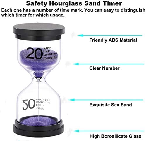 SuLiao 20 Minute Sand Timer Hourglass：Colorful Small Purple Sand Clock 20Min, Plastic Sandglass for Kids, Games, Decorative, Classroom, Kitchen, Toothbrush Timer