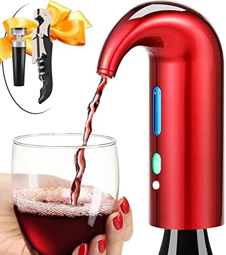 Fathers Day Wine Aerator Electric Wine Decanter – Easy One Touch Red & White Wine Accessories, Ideal for Beginners and Enthusiasts, Spout Pourer, Wine Preserver – Best Mothers Day Gift for Mom