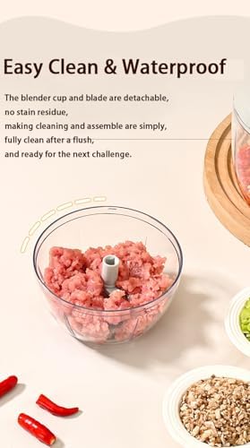 Manual Food Chopper Vegetable Processor, Portable Hand Pull String Garlic Mincer Onion Cutter for Veggies, Ginger, Fruits, Nuts Kitchen Cooking, Herbs, etc., 500ml, Kitchen Cooking Tool