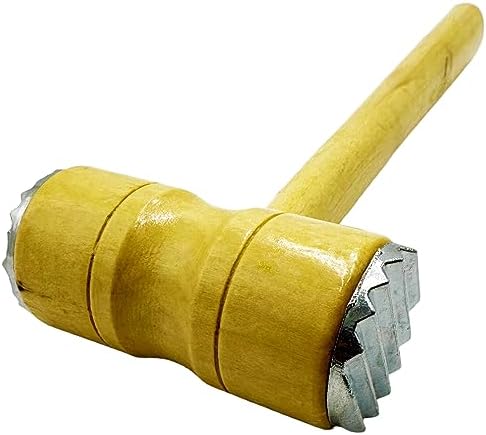Meat Tenderizer Mallet, Manual Tenderizing Tool for Beef, Pork, Poultry (Metal)