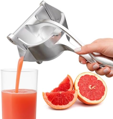 Hand Juicer Squeezer, Large 20 oz Aluminum Bowl with Pour Spout