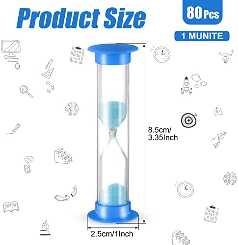 Queekay 48 Pcs 2 Minute Sand Timer for Kids Hourglass Timer,Blue