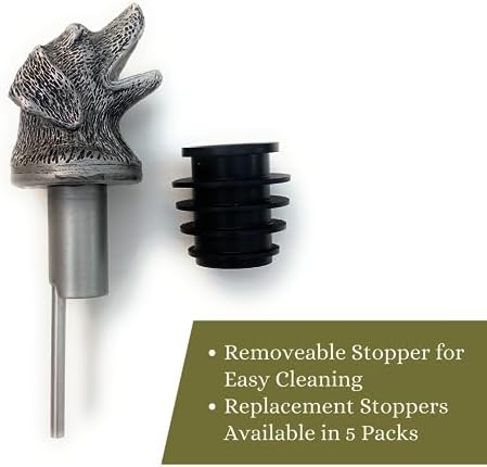 TXOKO Premium Stainless Steel Wine Pourer, Aerator and Decanter - Pour Spout for Red, White and Rose Wine, Liquor and Olive Oil! Gift Box Packaging includes extra stopper.
