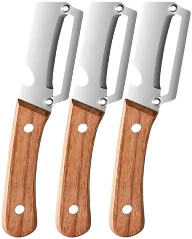 Vegetable Peeler Zero Snag Wooden Peeler, Stainless Steel Kitchen Peeler with Open Blade, No Clog Smooth Peeling, Fruit and Vegetable Peeler with Wooden Handle (3 Pcs)